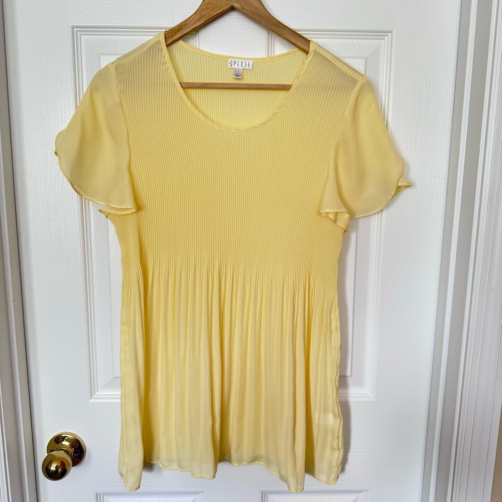 Spense Pleated Blouse Sz L